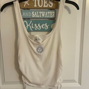 Hollister Cream Tank with Sun Graphic